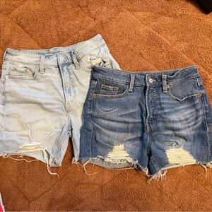 Old Navy Light Blue and Dark Blue Distressed Denim Shorts (2 Pack)